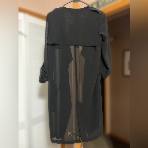 NWT bebe Long Draped Open Front Trench - Picture 2 of 4